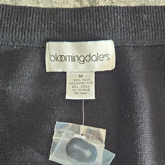 Bloomingdale's Women's Medium 100% Wool Knit Long Column Black Maxi Skirt - Picture 5 of 11